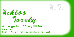 miklos toreky business card