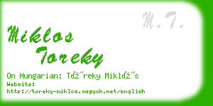 miklos toreky business card